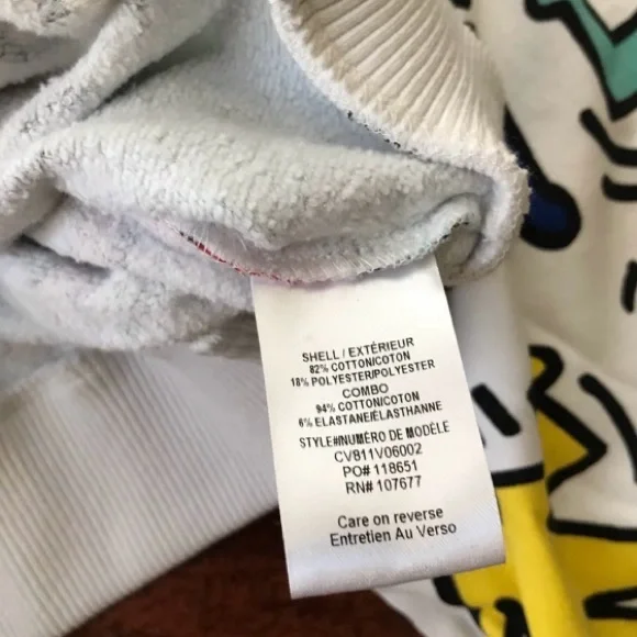 NWT Alice + Olivia X Keith Haring Barron Crop Zip Up Hoodie Sweatshirt Jacket L - Picture 14 of 16